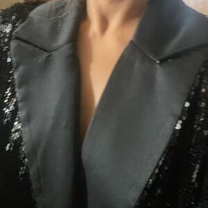 Black Sequin Women's Blazer
